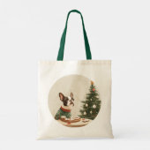 Kerstmis Boston Terrier Hond Tote Bag (Achterkant)