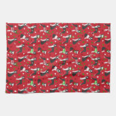 Kerstmis Boston Terrier Kitchen Towel Theedoek (Horizontaal)