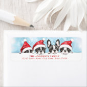 Kerstmis Boston Terrier Retouradreslabels Etiket (Insitu)