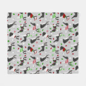 Kerstmis Boston Terrier Sherpa Blanket Fleece Deken (Voorkant (Horizontaal))