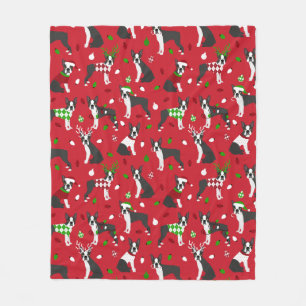 Kerstmis Boston Terrier Sherpa Blanket Fleece Deken