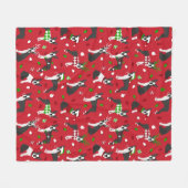 Kerstmis Boston Terrier Sherpa Blanket Fleece Deken (Voorkant (Horizontaal))