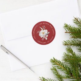 Kerstmis Botanische Envelop Seal Sticker