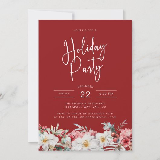 Kerstmis Botanische feestdag Kaart (Voorkant)