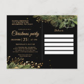 Kerstmis Botanische Feestelijke Elegante Vakantie  Uitnodiging Briefkaart (Achterkant)