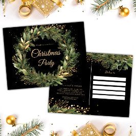 Kerstmis Botanische Feestelijke Elegante Vakantie  Uitnodiging Briefkaart