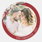 Kerstmis Botanische Foto Sticker (Voorkant)