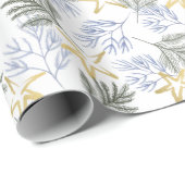 Kerstmis Botanische Groen en Goud Cadeaupapier (Rol Hoek)