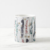 Kerstmis Botanische Houten Planken Koffiemok (Center)