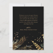 Kerstmis Botanische Zwart Goud Modern Elegant Feestdagenkaart (Achterkant)