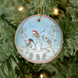 Kerstmis Botten in een Moonlit Snowy Graveyard Keramisch Ornament