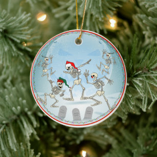 Kerstmis Botten in een Moonlit Snowy Graveyard Keramisch Ornament
