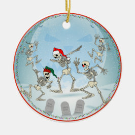 Kerstmis Botten in een Moonlit Snowy Graveyard Keramisch Ornament