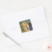 Kerstmis Botticelli Madonna en Kind  Vierkante Sticker (Envelop)