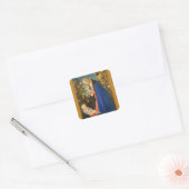Kerstmis Botticelli Madonna en Kind  Vierkante Sticker (Envelop)