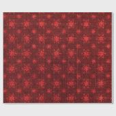 Kerstmis Bourgondië Burlap Sterren Cadeaupapier (Vlak)