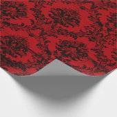 Kerstmis Bourgondië Rode Damast Cadeaupapier (Hoek)