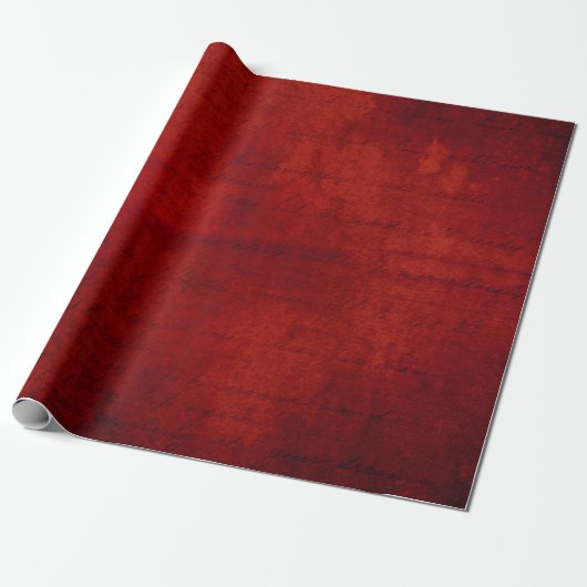 Kerstmis Bourgondië Rood Typografie Damast Cadeaupapier (Uitgerold)