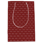 Kerstmis Bourgondië Witte Trendy Patroon Medium Cadeauzakje (Voorkant)