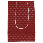 Kerstmis Bourgondië Witte Trendy Patroon Medium Cadeauzakje (Achterkant)