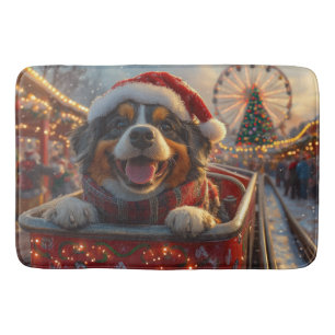 Kerstmis Bouviers des Flandres honden achtbaan Badmat