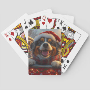 Kerstmis Bouviers des Flandres honden achtbaan Pokerkaarten