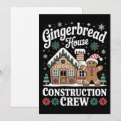 Kerstmis bouwploeg voor het maken van een huis van feestdagenkaart (Voorkant / Achterkant)