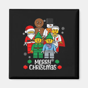 Kerstmis Bouwstenen Kerstman Elf Sneeuwman Magneet