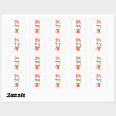 Kerstmis Bow Jolly Little Things Vierkante Sticker (Vel)