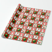 Kerstmis bowlen cadeaupapier (Uitgerold)