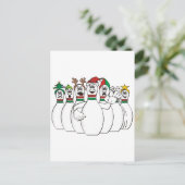 Kerstmis Bowling Pins Feestdagenkaart (Staand voorkant)