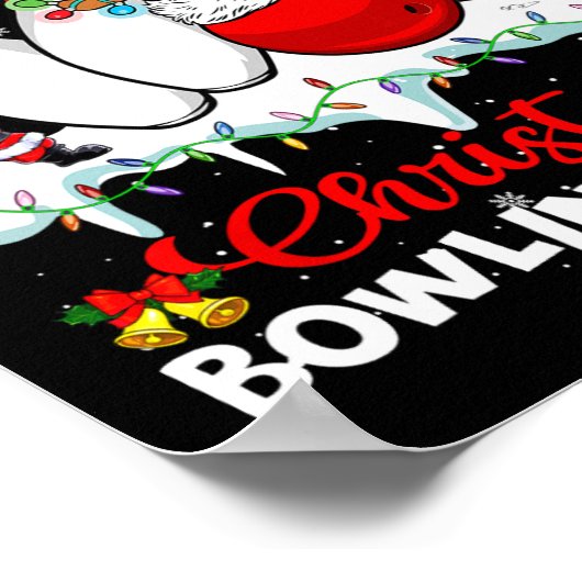 Kerstmis Bowling Squad Dabbing Santa Elf Bowling Poster (Hoek)