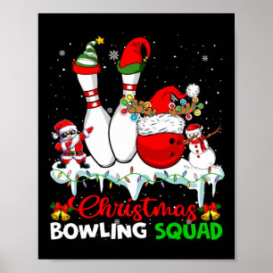 Kerstmis Bowling Squad Dabbing Santa Elf Bowling Poster