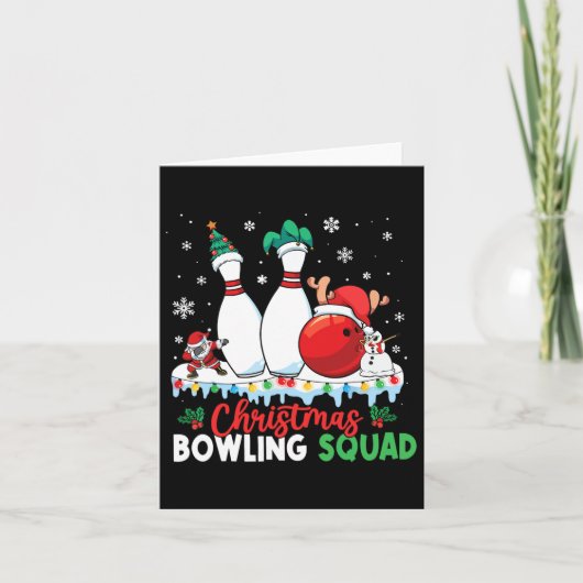 Kerstmis Bowling Squad Dabbing Santa Funny Christ Kaart (Voorkant)