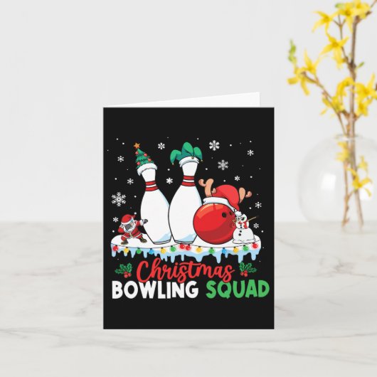 Kerstmis Bowling Squad Dabbing Santa Funny Christ Kaart (Gele Bloem)
