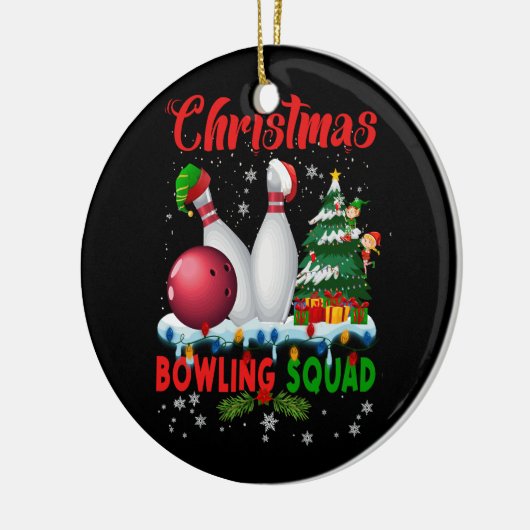 Kerstmis Bowling Squad Dabbing Santa Funny Christ Keramisch Ornament (Links)