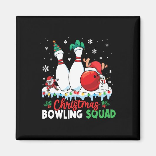 Kerstmis Bowling Squad Dabbing Santa Funny Christ Magneet (Voorkant)