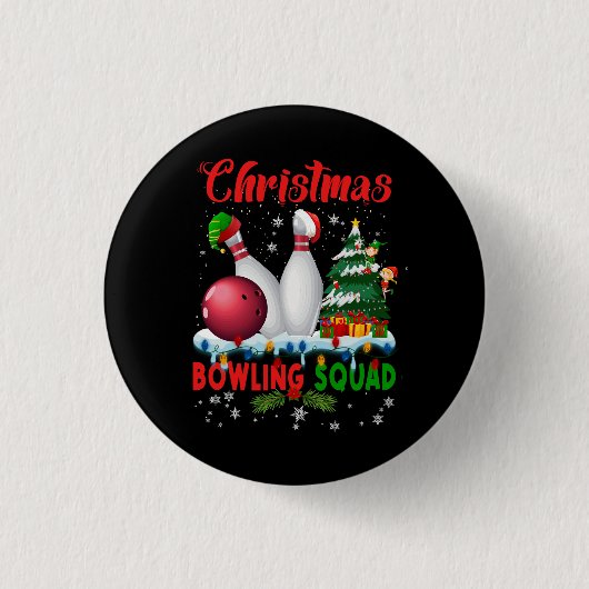 Kerstmis Bowling Squad Dabbing Santa Funny Christ Ronde Button 3,2 Cm (Voorkant)