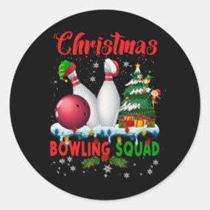 Kerstmis Bowling Squad Dabbing Santa Funny Christ Ronde Sticker