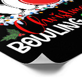 Kerstmis Bowling Squad Xmas Lights Santa Bowling Poster (Hoek)
