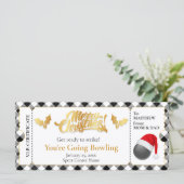 Kerstmis Bowling Ticket, Verrassingscadeaubon (Staand voorkant)