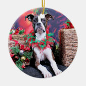 Kerstmis - Boxer - Chinno Keramisch Ornament (Voorkant)