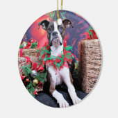 Kerstmis - Boxer - Chinno Keramisch Ornament (Links)