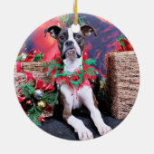 Kerstmis - Boxer - Chinno Keramisch Ornament (Achterkant)