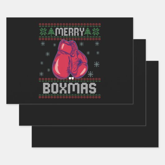 Kerstmis Boxmas Lelijke Kersttrui Boksliefhebbers Inpakpapier Vel (Set)