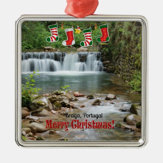 Kerstmis, Braga, Portugal Metalen Ornament (Voorkant)