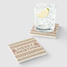 Kerstmis Brei Trui Uitzicht Coasters Stenen Onderzetter
