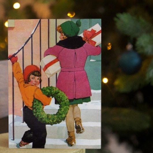 Kerstmis brengen feestdagen kaart
