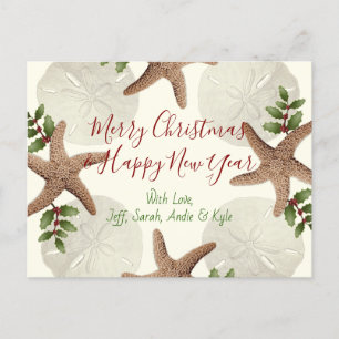 Kerstmis Briefkaart met zand en goudmakreel