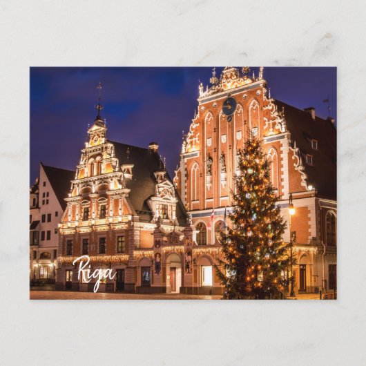 Kerstmis briefkaart Riga (Voorkant)